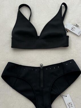 GIGI C Black Women's Bikini Set with Zip Front NWT